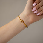Vintage Andre Mouche Swiss Pave Locket Cuff Gold Watch