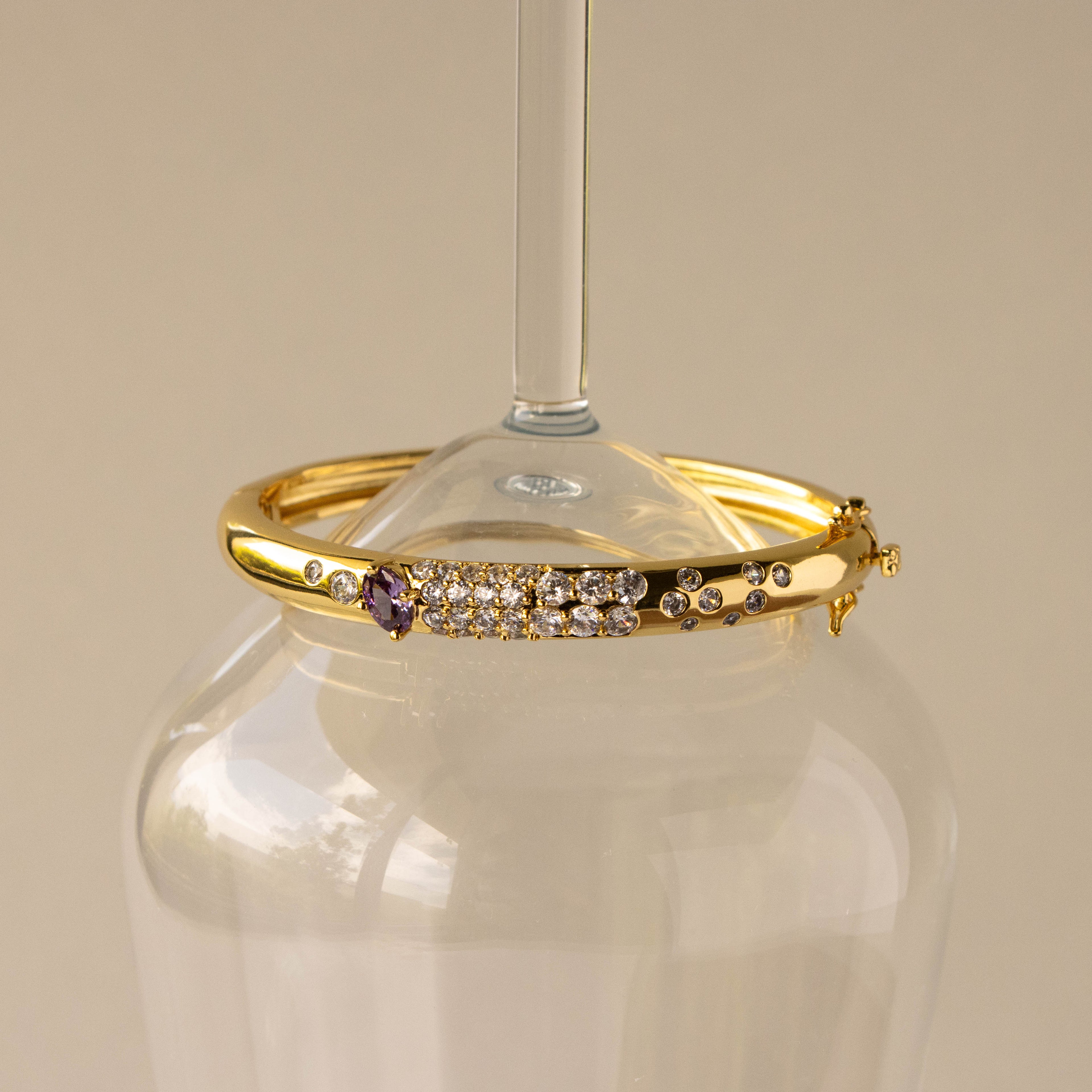 Sparkle Pave Amethyst Bangle