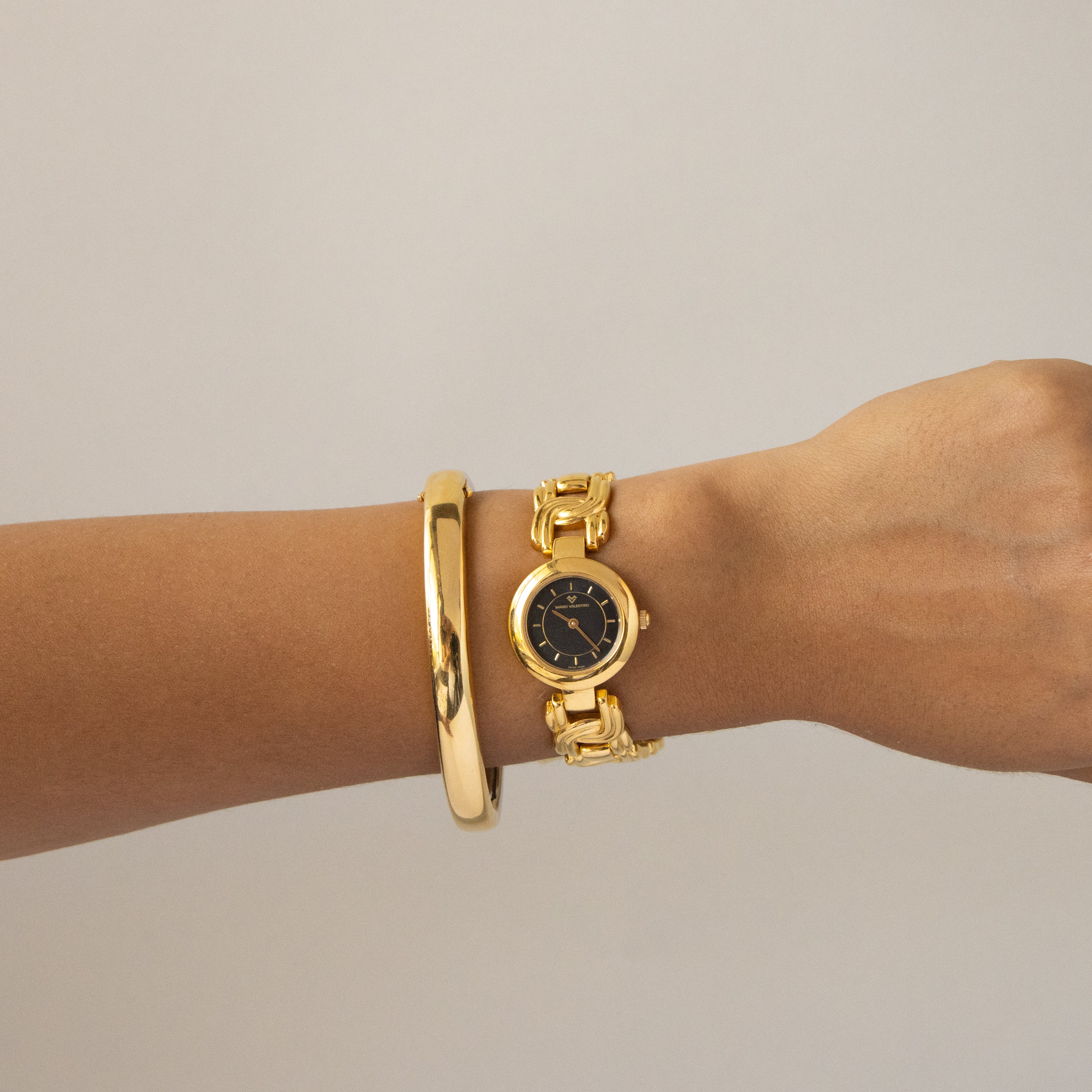 Vintage Mario Valentino Swiss Link Gold Watch