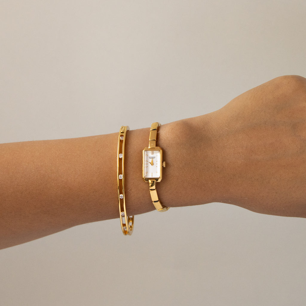 Vintage Katharine Hamnett Rectangular Gold Watch