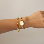Vintage Seiko Oval Slim Link Gold Watch
