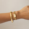 Vintage Elle Rectangular Gold Watch
