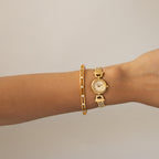 Vintage Marie Claire Round Link Gold Watch