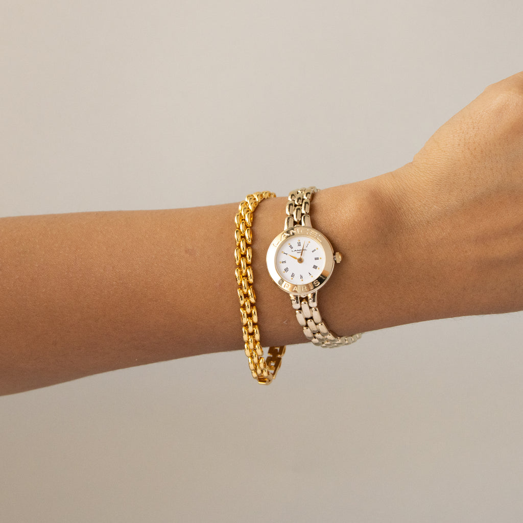 Vintage Lancel Round Roman Gold Watch