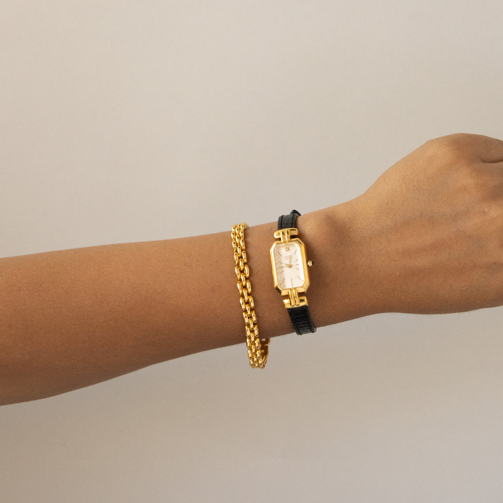 Vintage Lancetti Rectangular Gold Watch