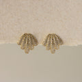 Art Deco Pave Seashell Studs