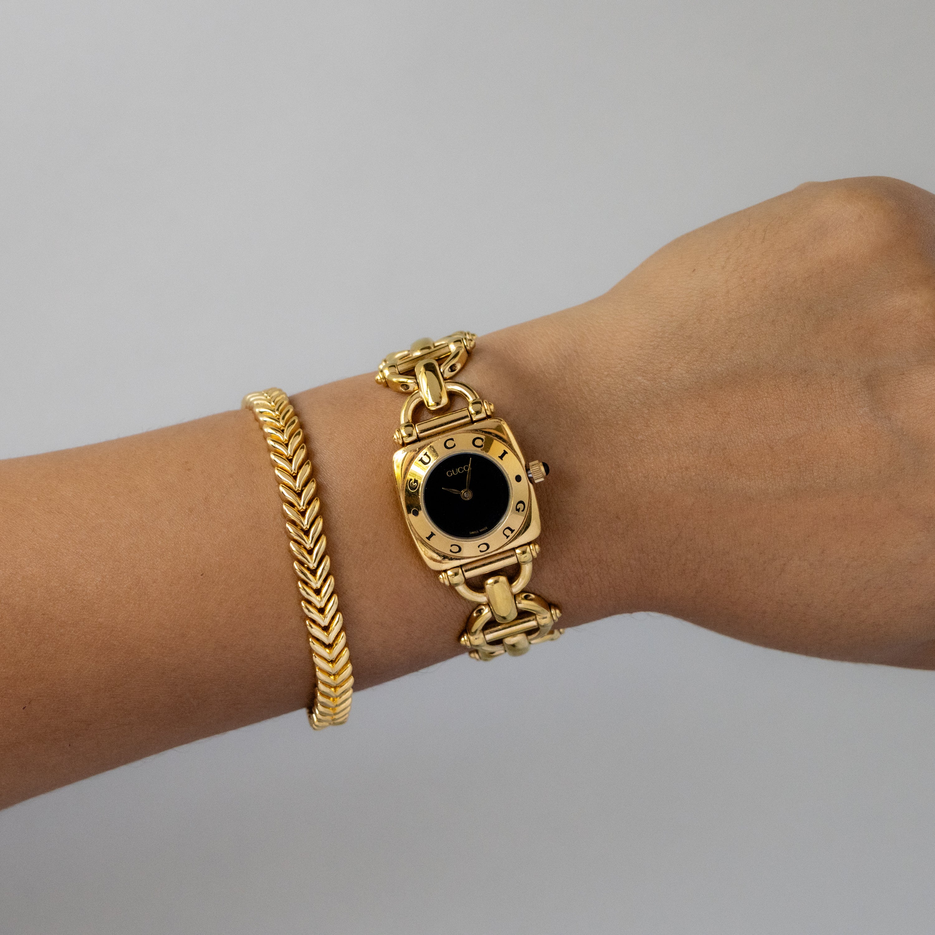 Vintage Gucci Swiss Midnight Horsebit Gold Watch