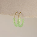 Brilliant Beaded Jade Hoops