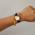 Vintage Givenchy Swiss Brown Strap Gold Watch
