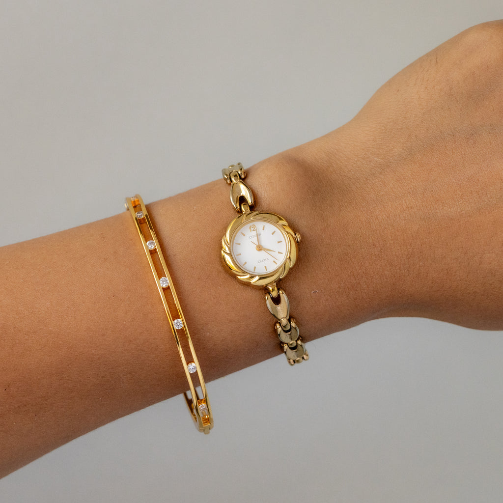 Vintage Citizen Swirl Gold Watch