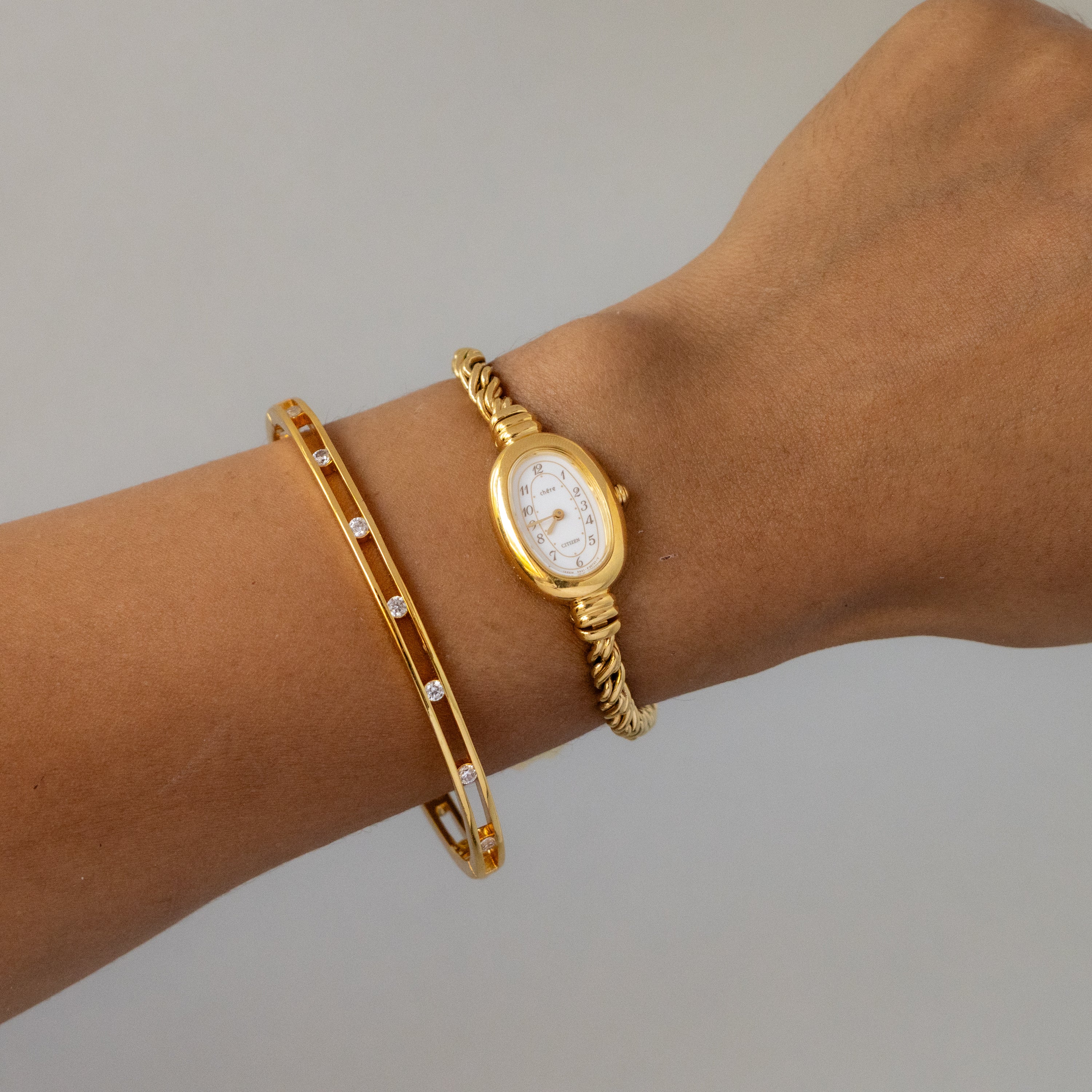Vintage Citizen Chére Oval Gold Watch