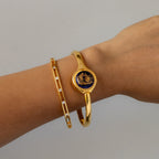 Vintage Carat Secret Dial Cuff Gold Watch