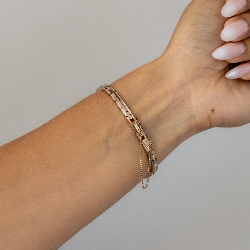 Vintage Agete Rectangular Rose Gold Watch