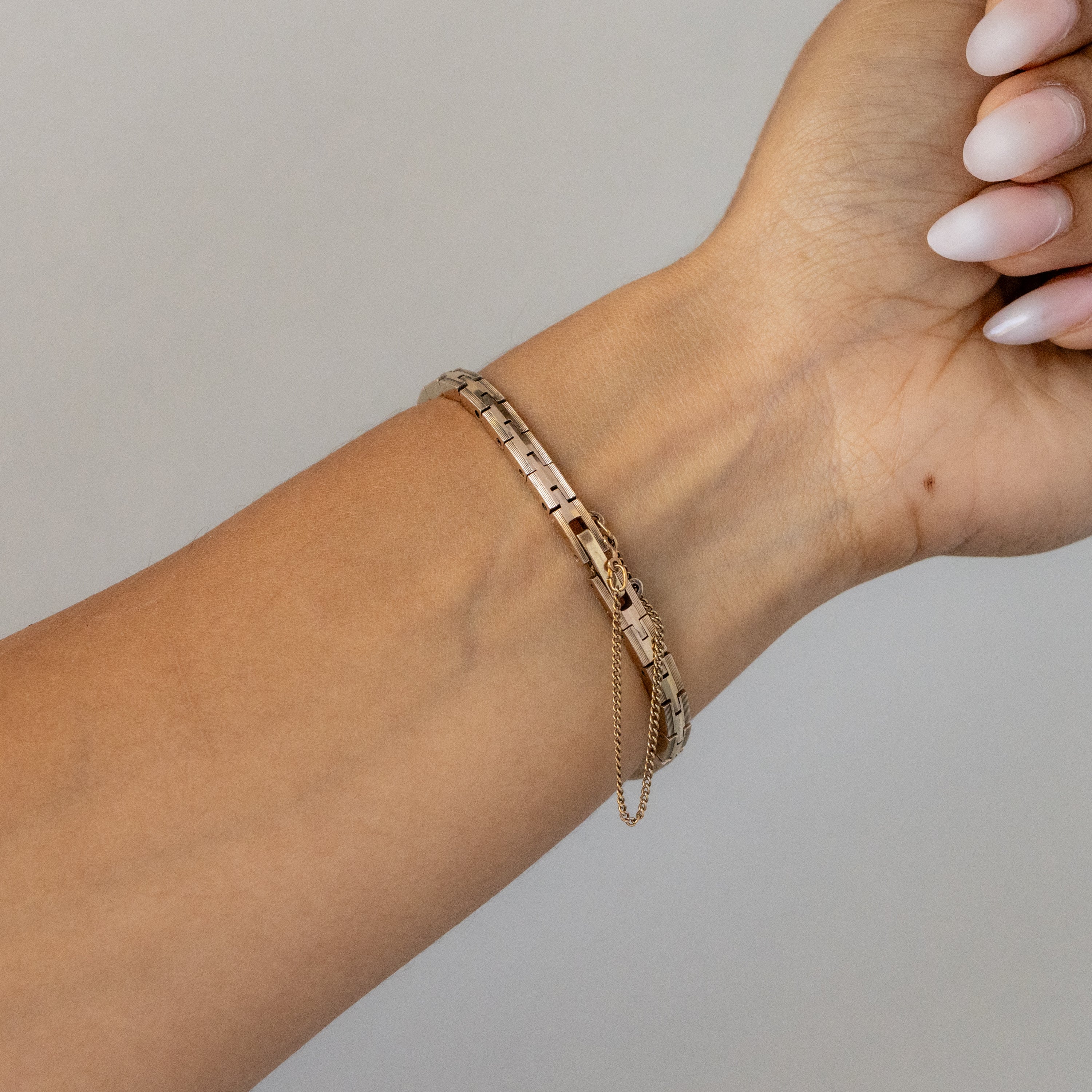 Vintage Agete Rectangular Rose Gold Watch