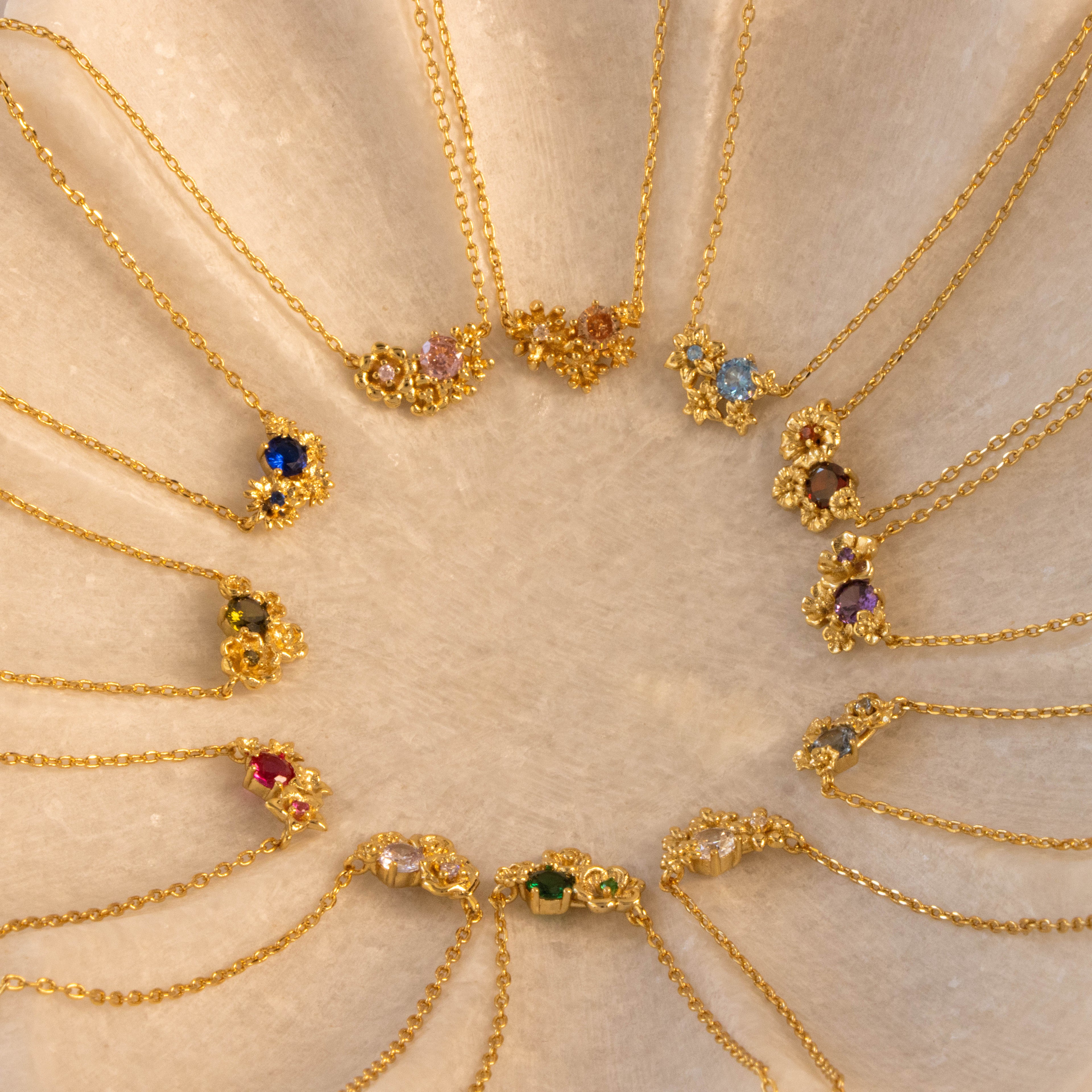 Flower Garden Birthstone Necklace