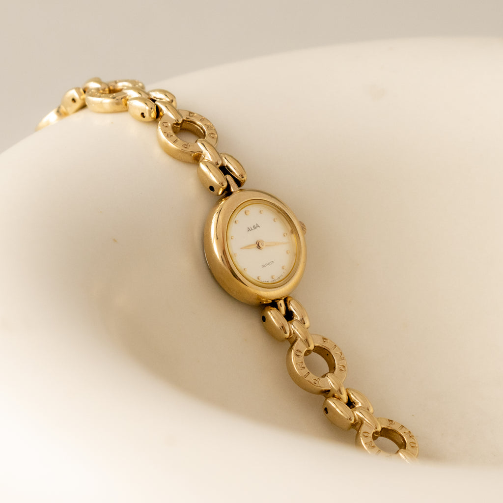 Vintage Alba Halo Link Gold Watch
