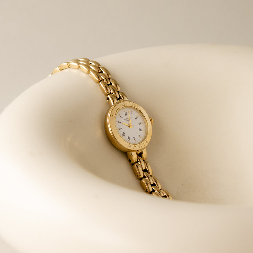 Vintage Lancel Round Paris Gold Watch
