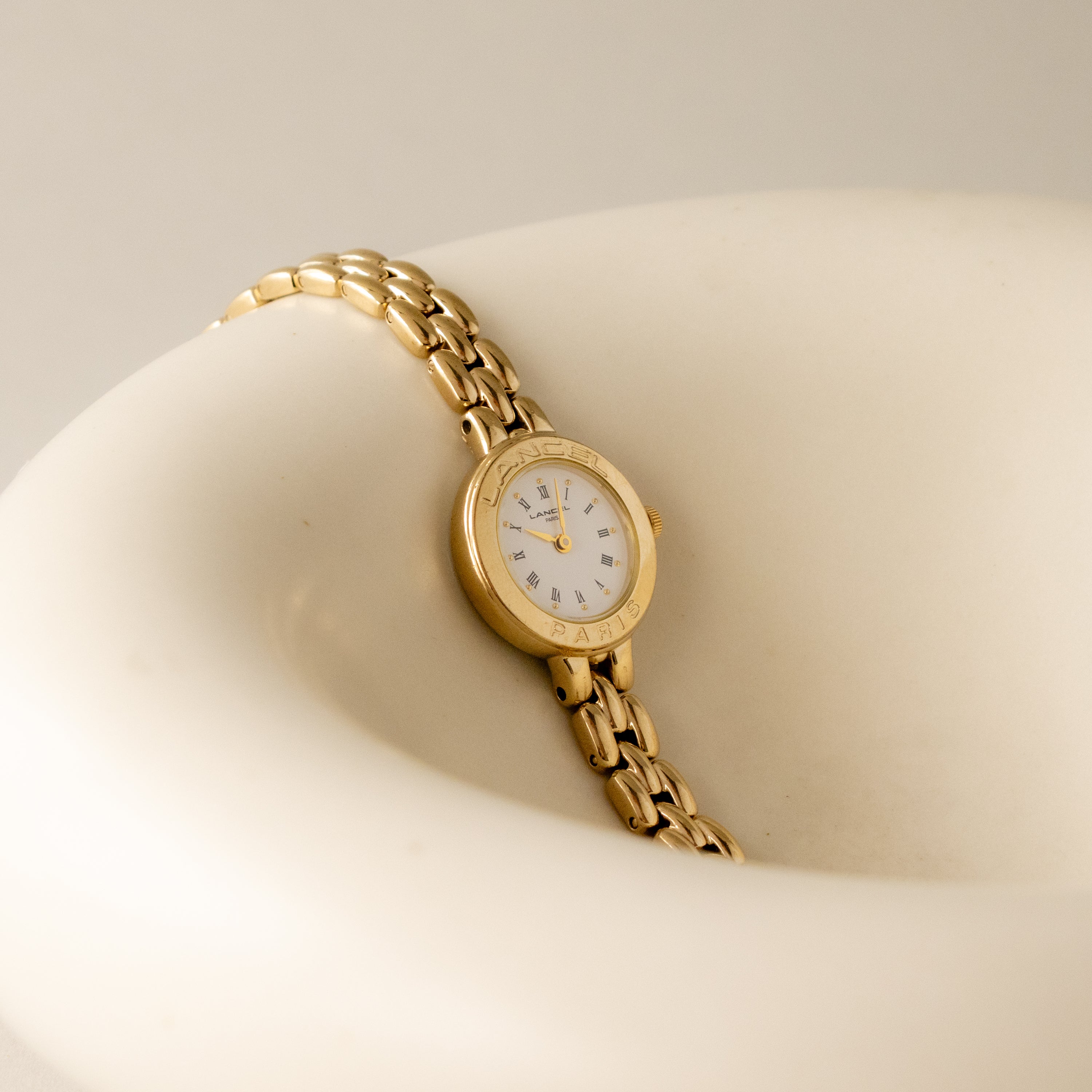 Vintage Lancel Round Paris Gold Watch
