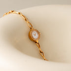 Vintage 4C Pave Pearl Rose Gold Watch