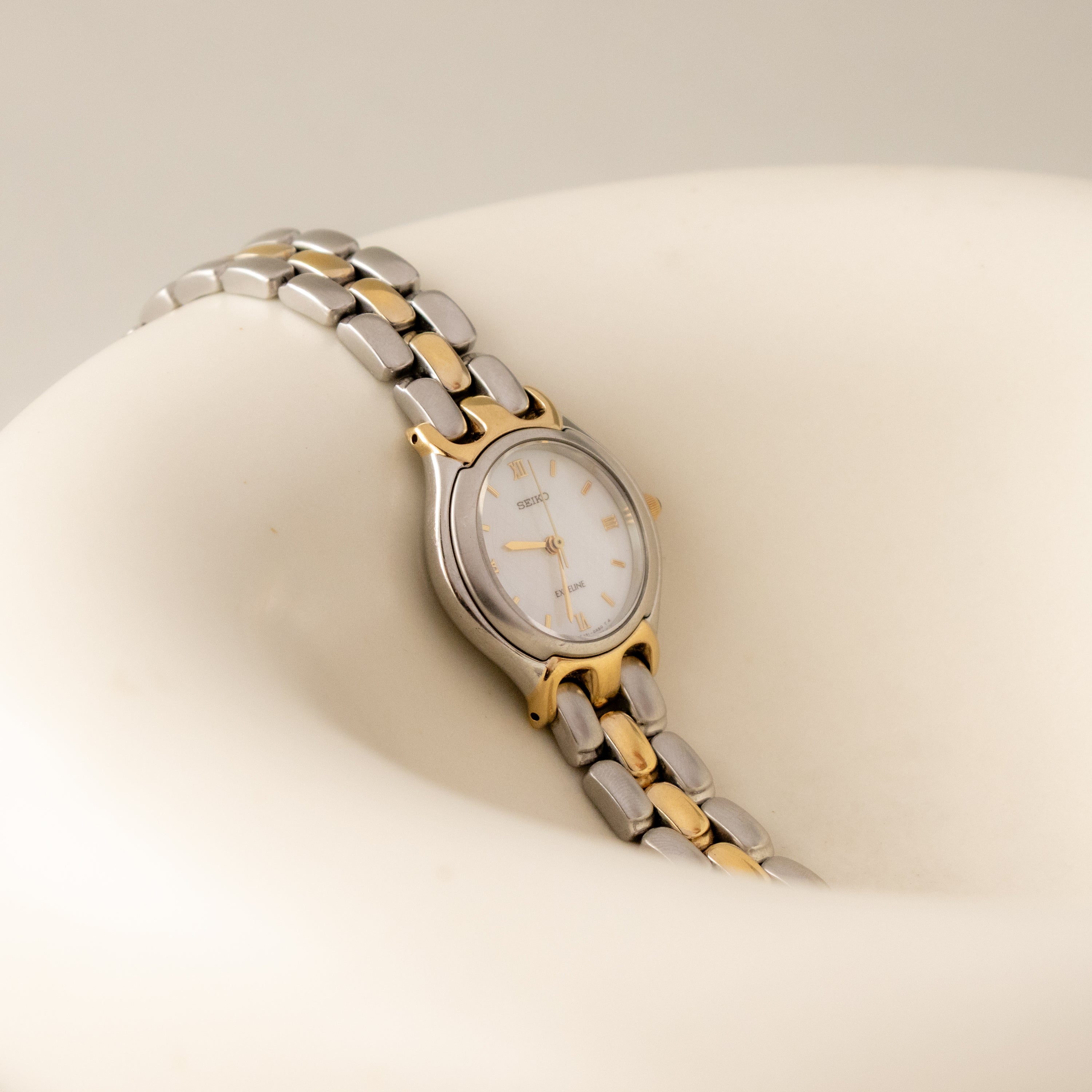 Vintage Seiko Exceline Bold Two Tone Watch