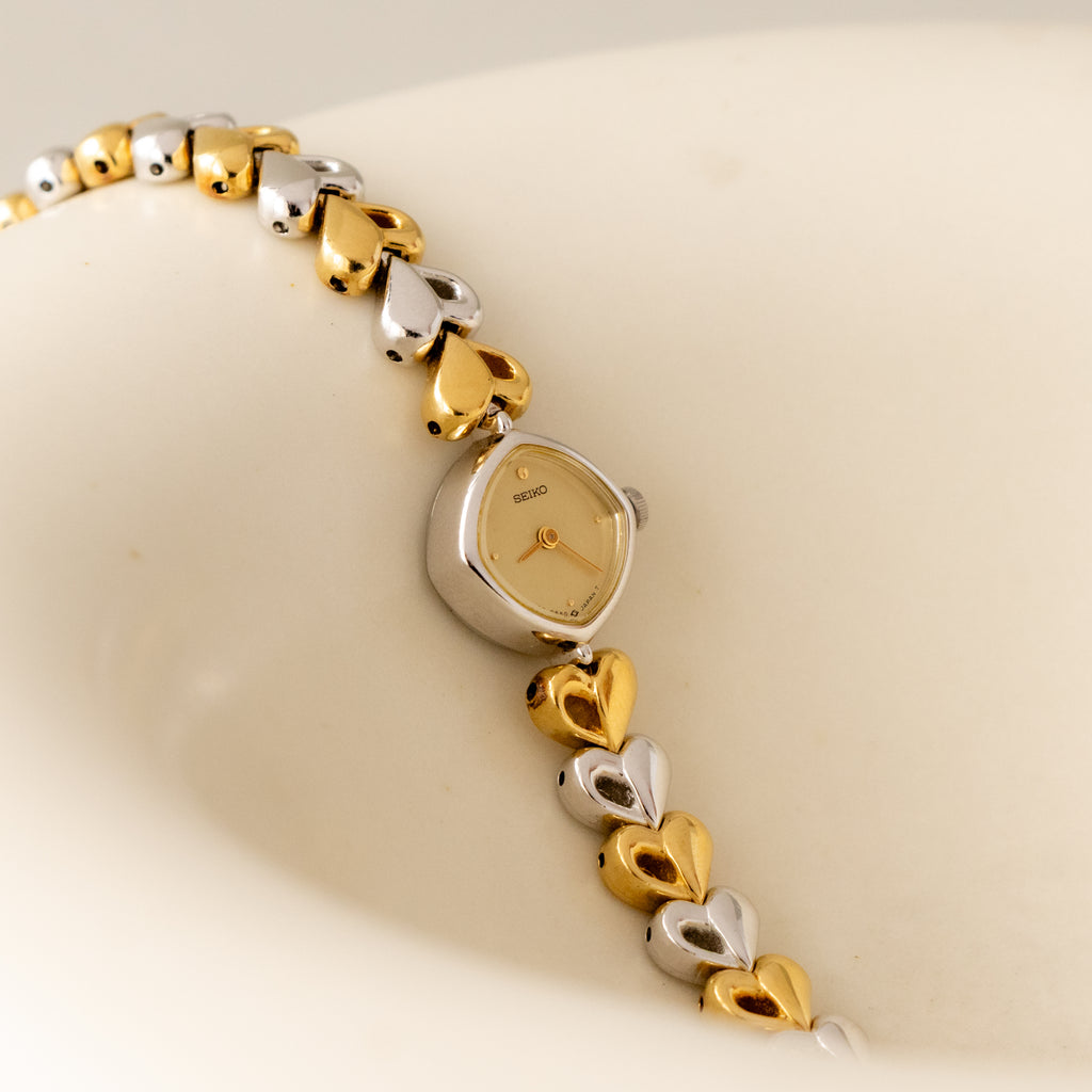Vintage Seiko Heart Link Two Tone Watch