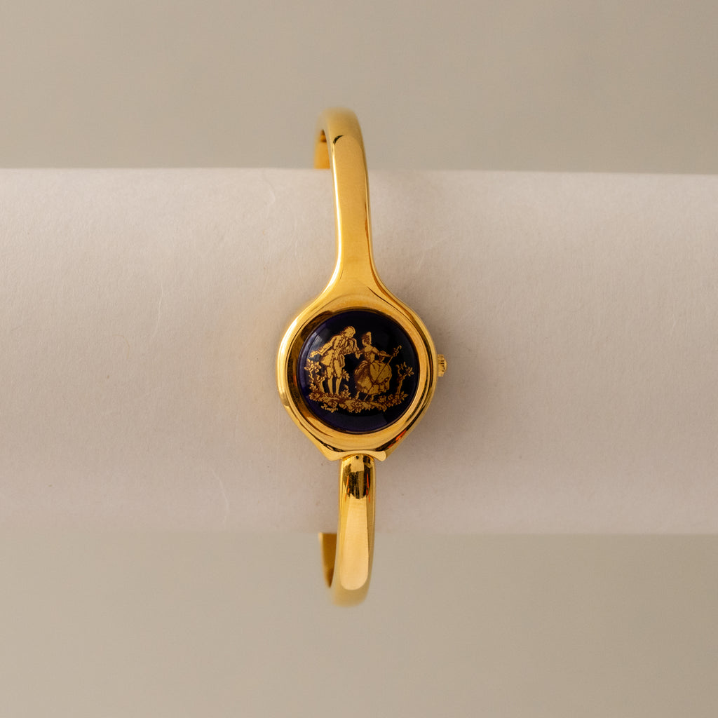 Vintage Carat Secret Dial Cuff Gold Watch