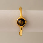 Vintage Carat Secret Dial Cuff Gold Watch