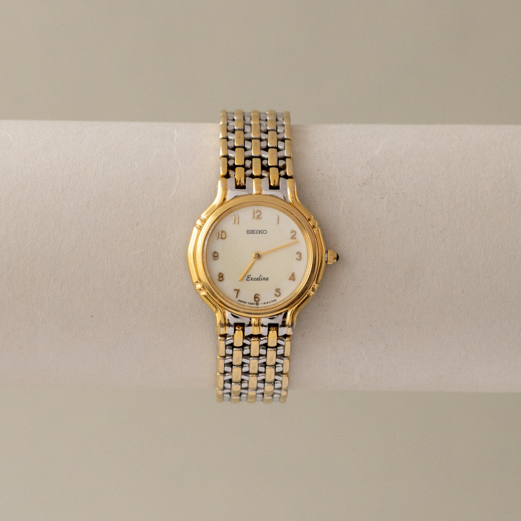 Vintage Seiko Exceline Link Two Tone Watch