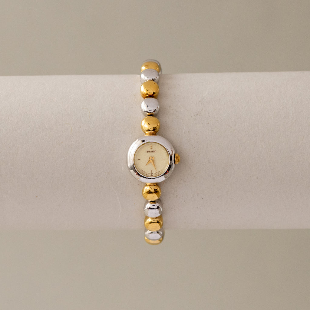 Vintage Seiko Beaded Two Tone Watch