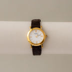 Vintage Givenchy Swiss Brown Strap Gold Watch