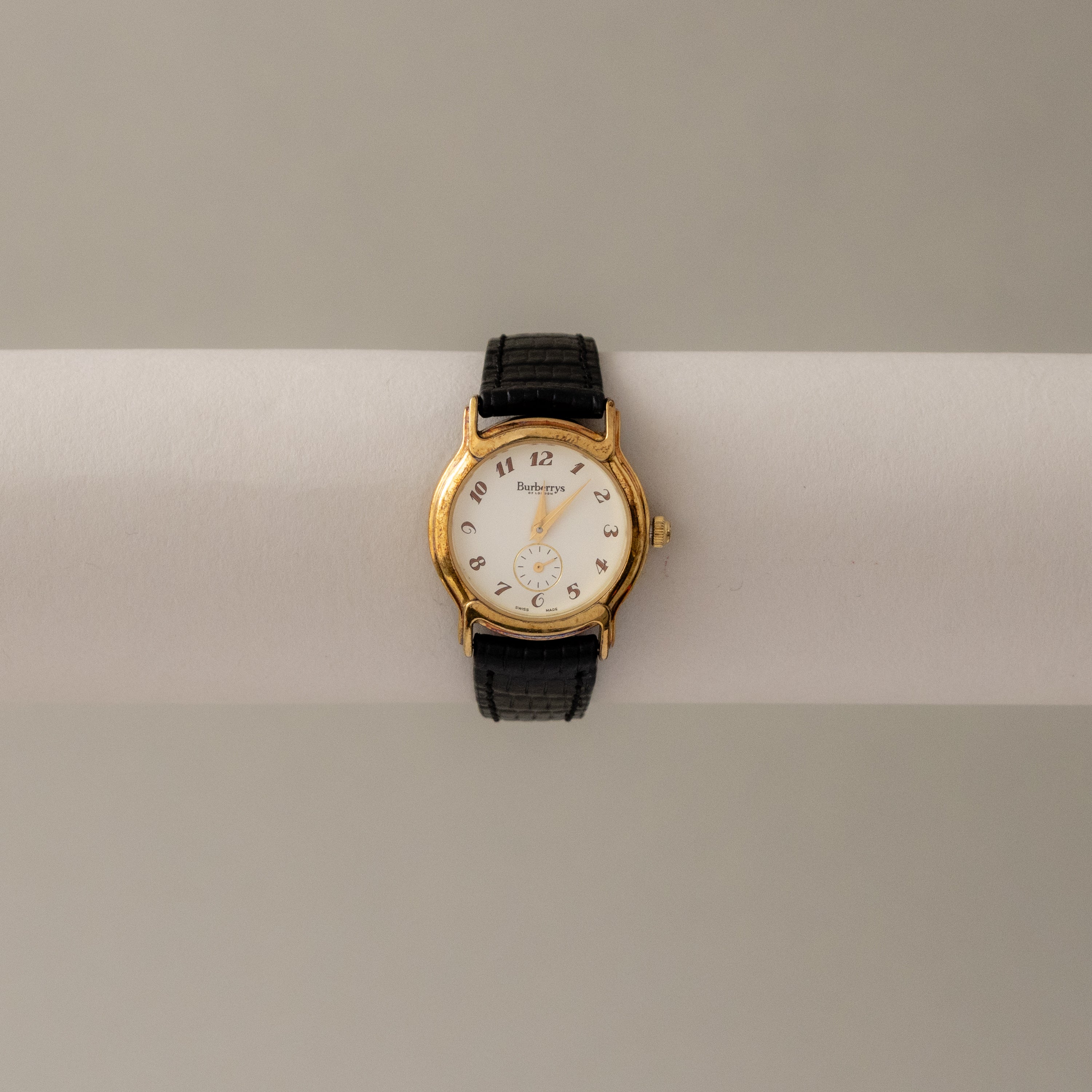 Vintage Burberrys Swiss Small Seconds Gold Watch