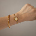 Vintage Christian Bernard Oval Rope Link Gold Watch