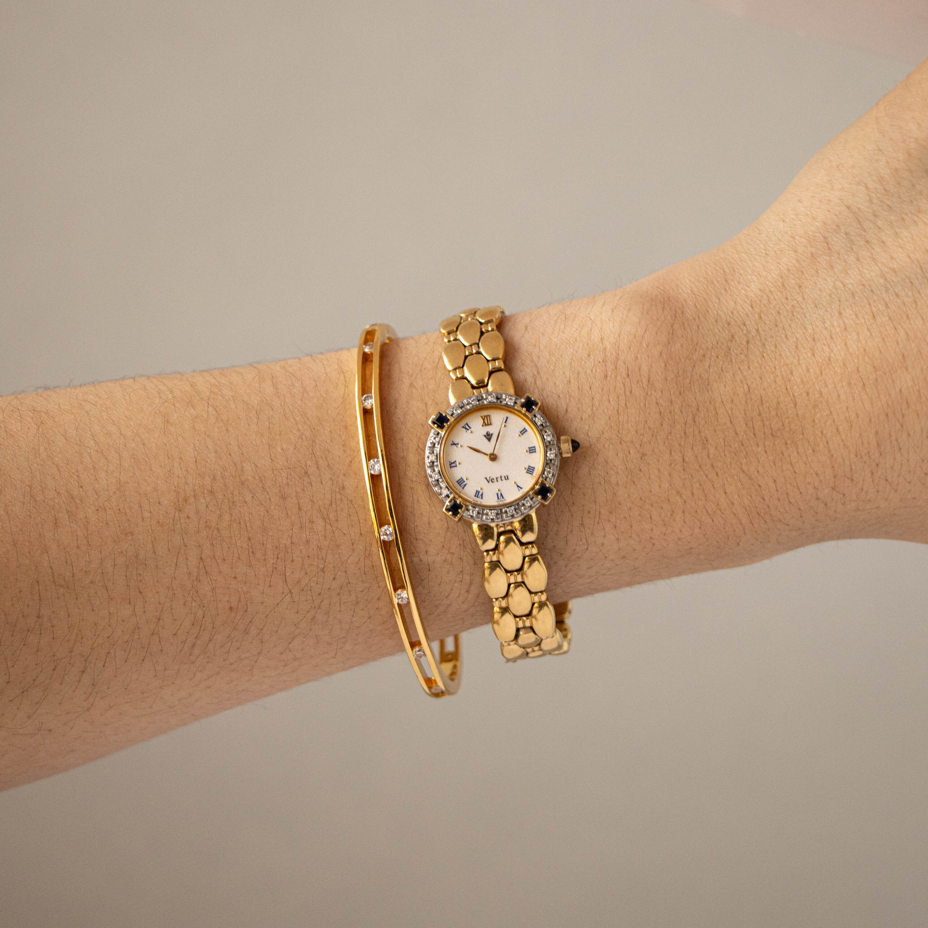 Rare Vintage Vertu Pave Gold Watch