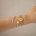 Vintage Gianni Accardi Round Beaded Gold Watch