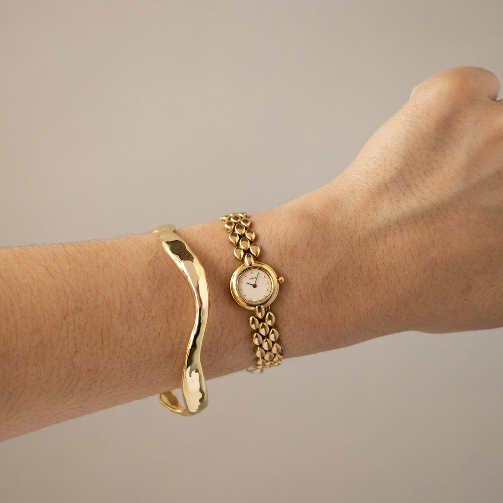 Vintage Citizen Dainty Round Beaded Gold Watch