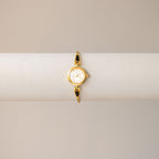 Vintage 4C Black Leather Rope Gold Watch