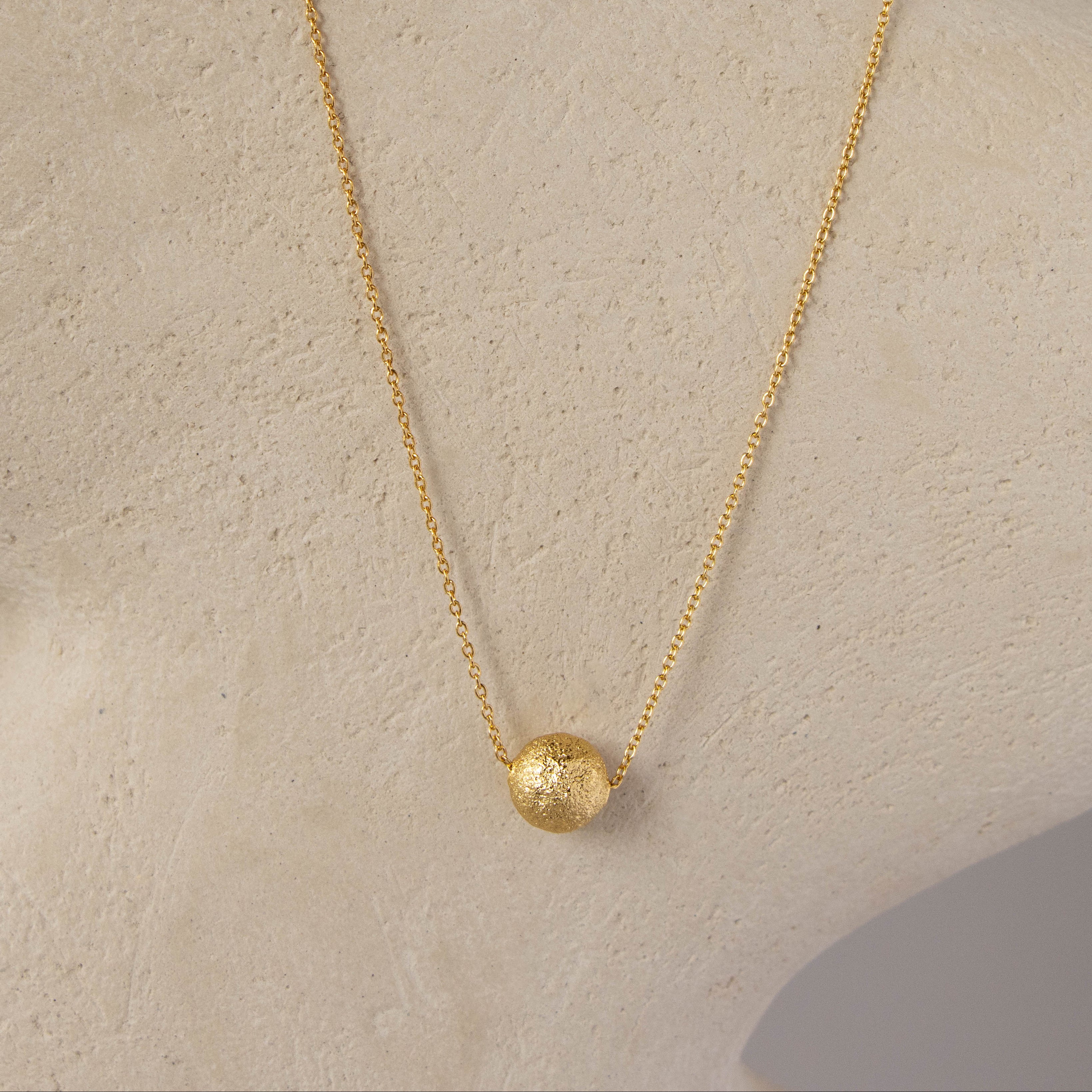 Textured Globe Charm Necklace