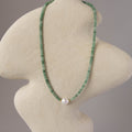 Beaded Jade Pearl Charm Necklace