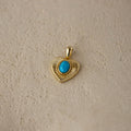 Ribbed Turquoise Heart Charm