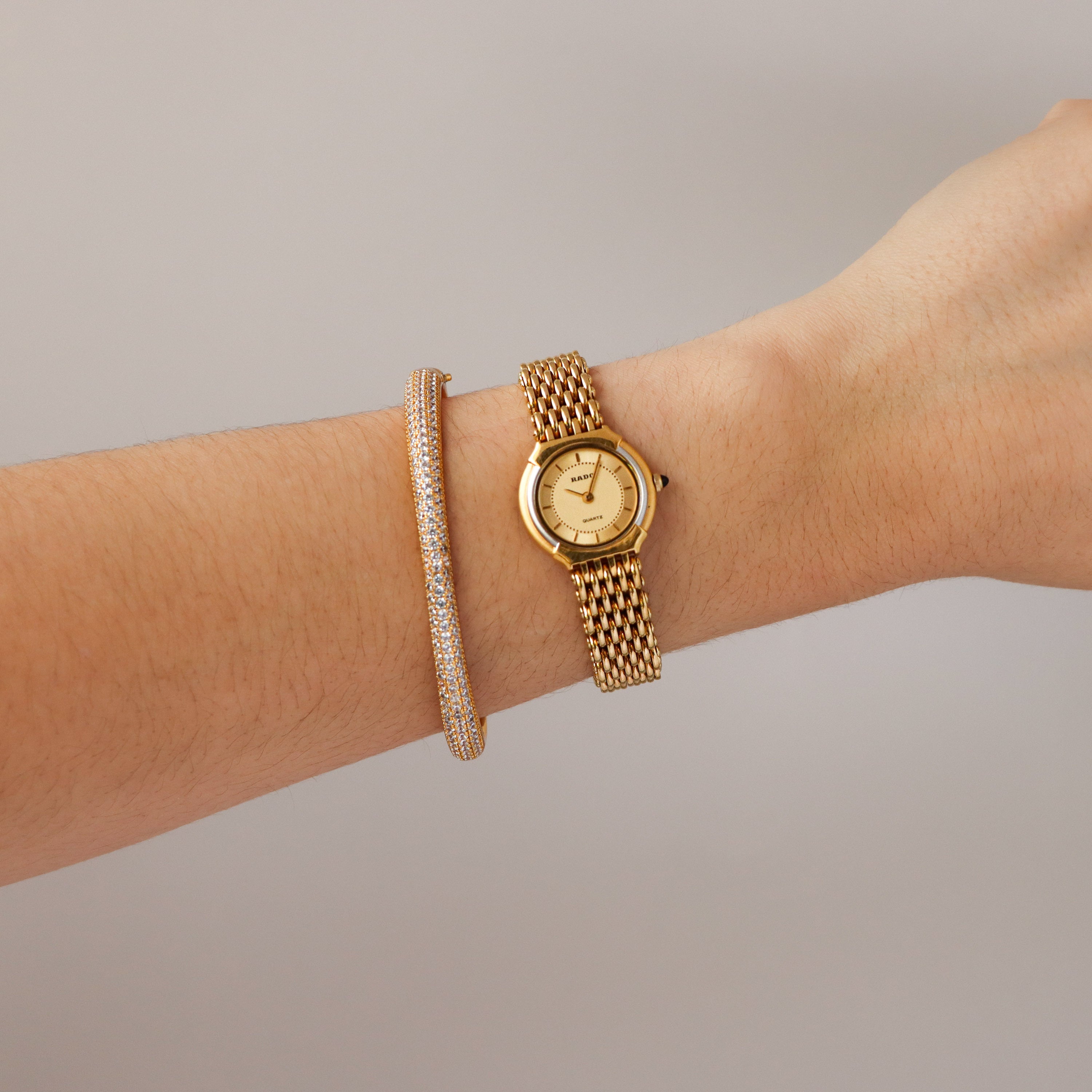 Vintage Rado Woven Link Two Tone Watch