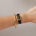 Vintage Gucci Swiss Midnight Leather Gold Watch