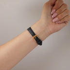 Vintage Burberrys Swiss Black Strap Gold Watch