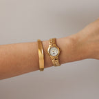 Vintage La Tour Eiffel Round Pearl Gold Watch