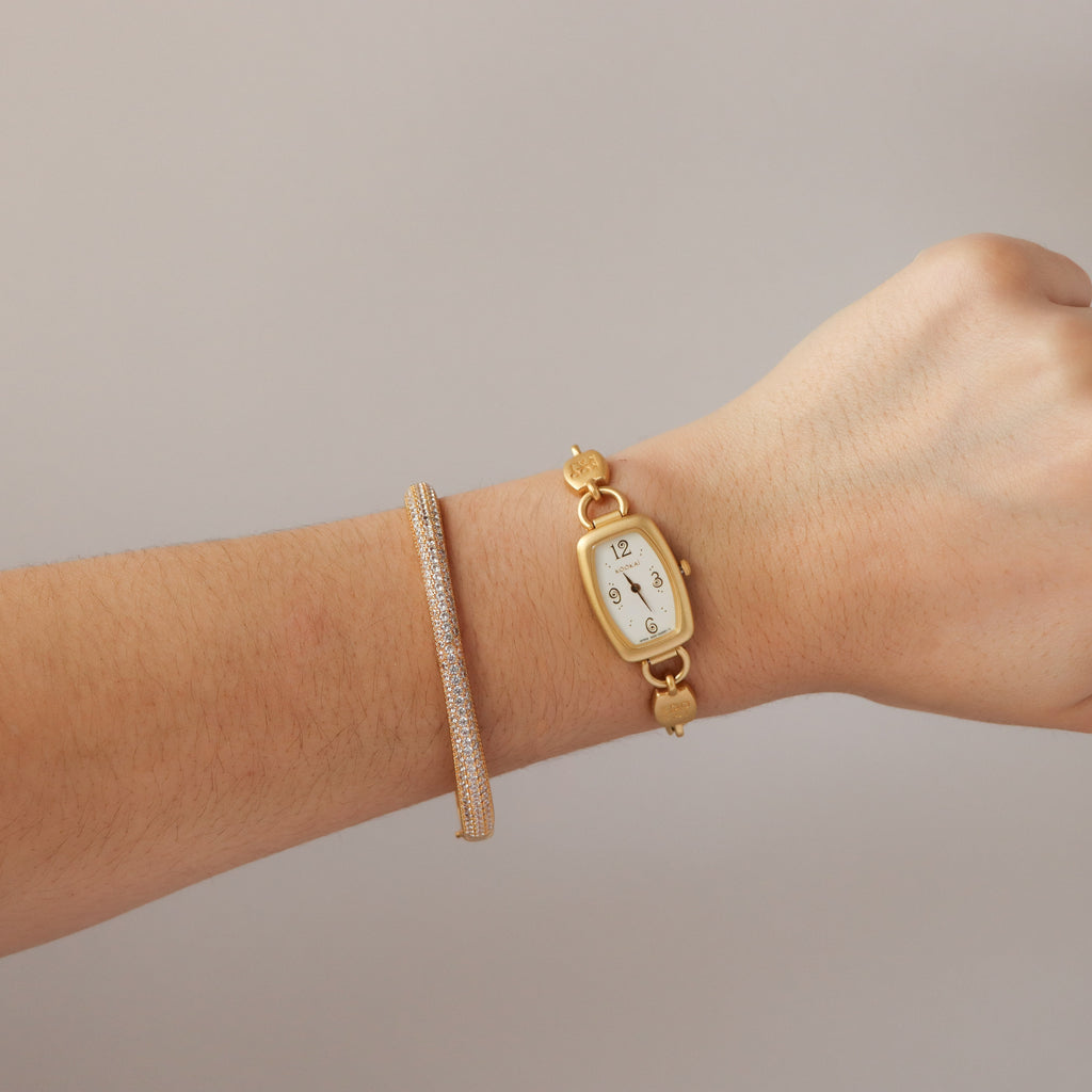 Vintage KooKai Rectangular Chainlink Gold Watch