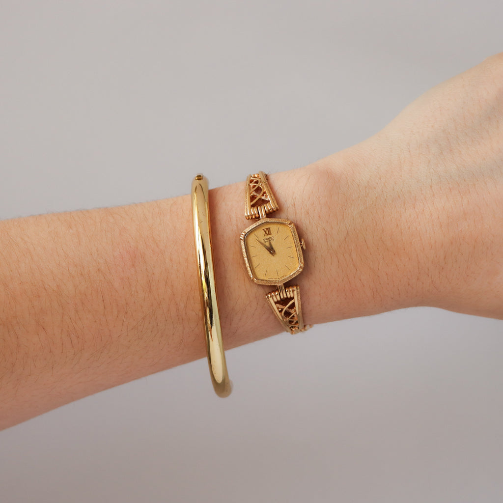 Vintage Seiko Filigree Strap Gold Watch