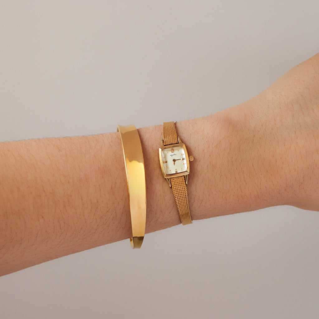 Vintage Agete Square Dotted Gold Watch