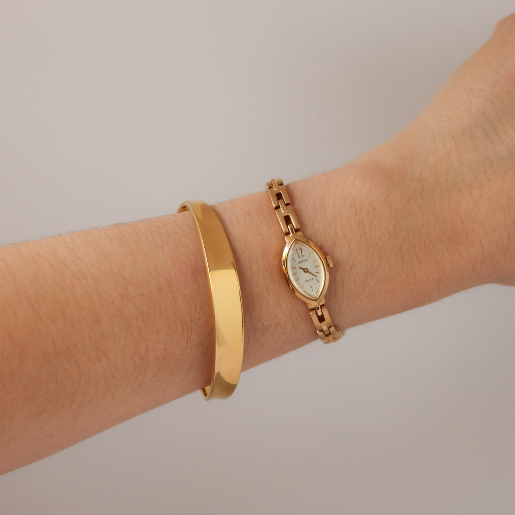 Vintage Seiko Oval Marquise Gold Watch