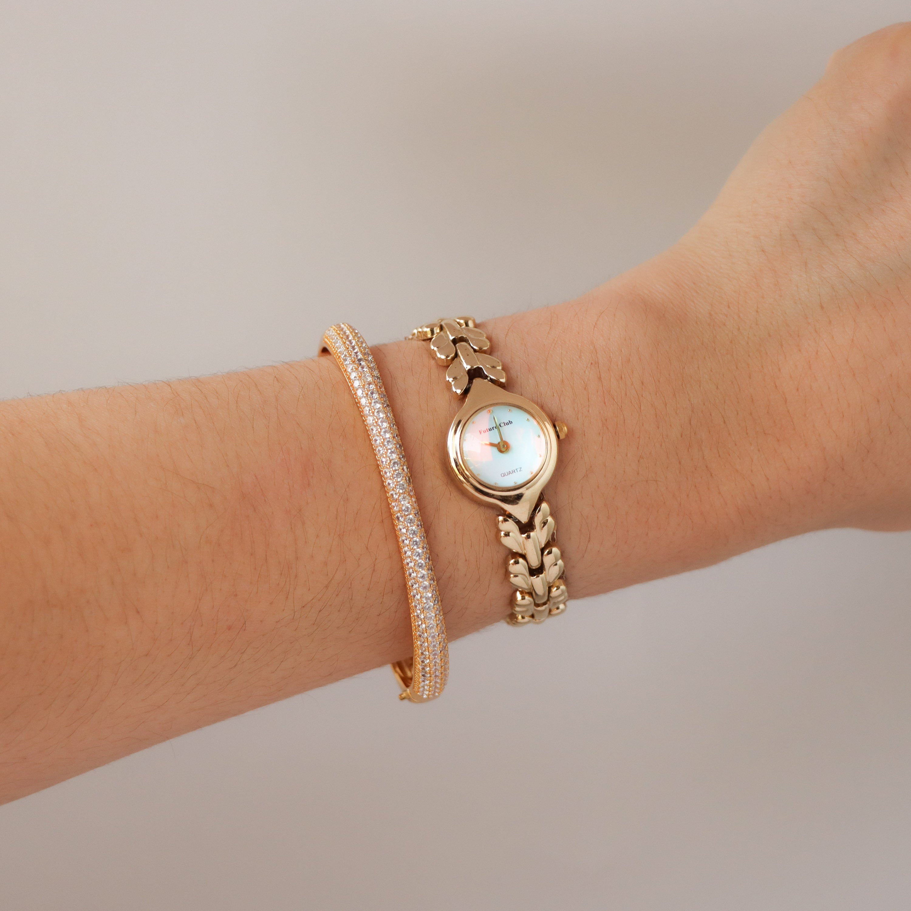 Vintage Future Club Iridescent Gold Watch