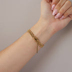 Vintage Seiko Oval Ruby Beaded Gold Watch