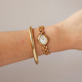 Vintage Seiko Exceline Oval Pearl Gold Watch